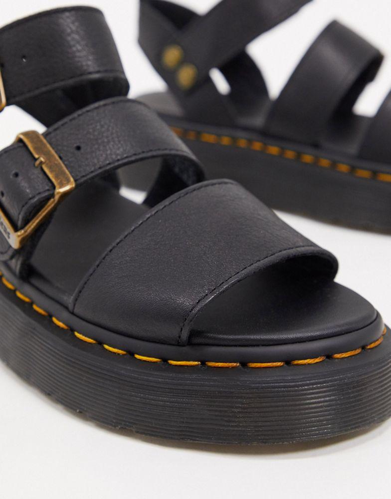 Dr Martens Gryphon Quad leather chunky sandals with gold hardware in black商品第3张图片规格展示