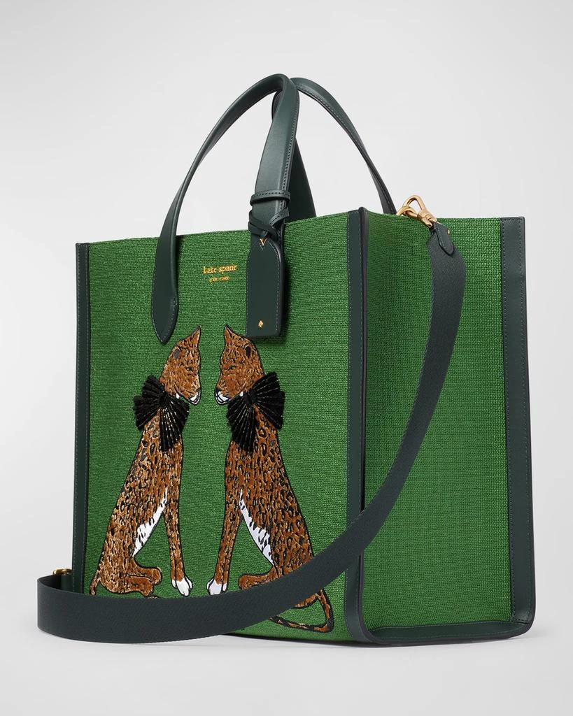 商品Kate Spade|lucy lady leopard large east-west tote bag,价格¥1885,第3张图片详细描述