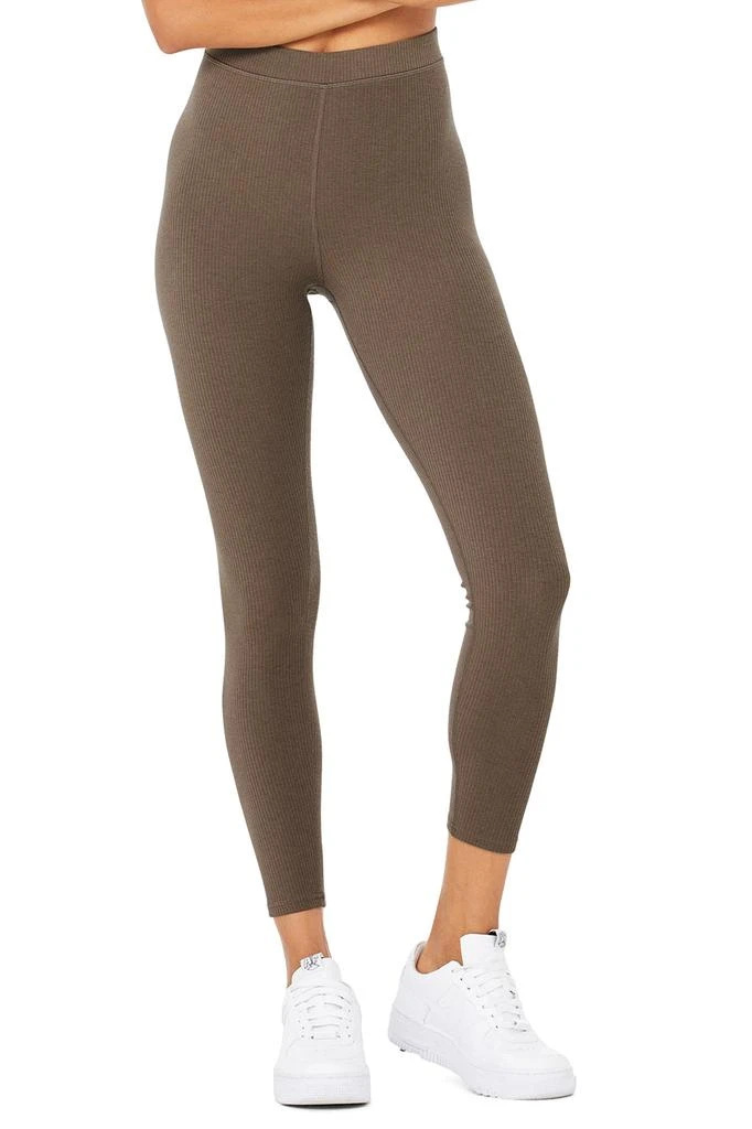 商品Alo|Ribbed High-Waist 7/8 Blissful Legging - Hot Cocoa,价格¥478,第1张图片