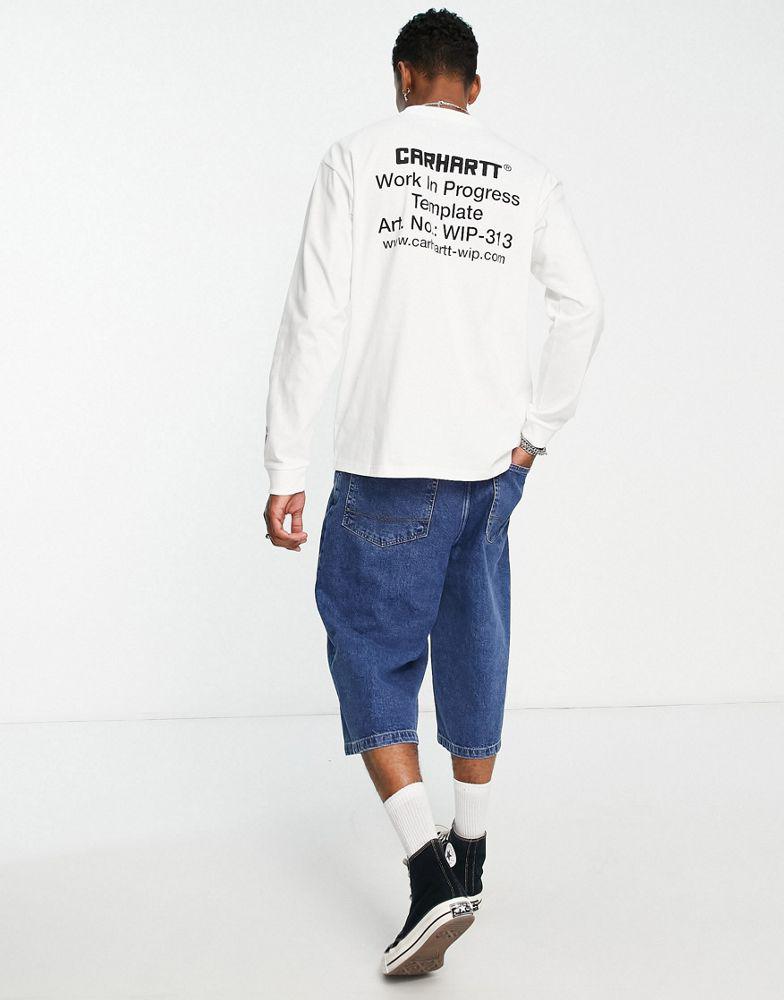 Carhartt WIP linograph long sleeve top in white商品第4张图片规格展示