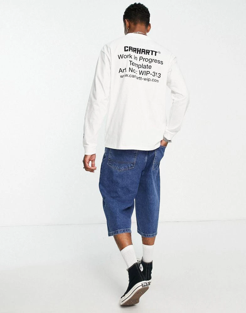 商品Carhartt WIP|Carhartt WIP linograph long sleeve top in white,价格¥594,第4张图片详细描述