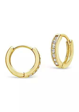 商品Sterling Forever|Forever Sterling Silver Cz Micro Hoop Earrings,价格¥744,第1张图片