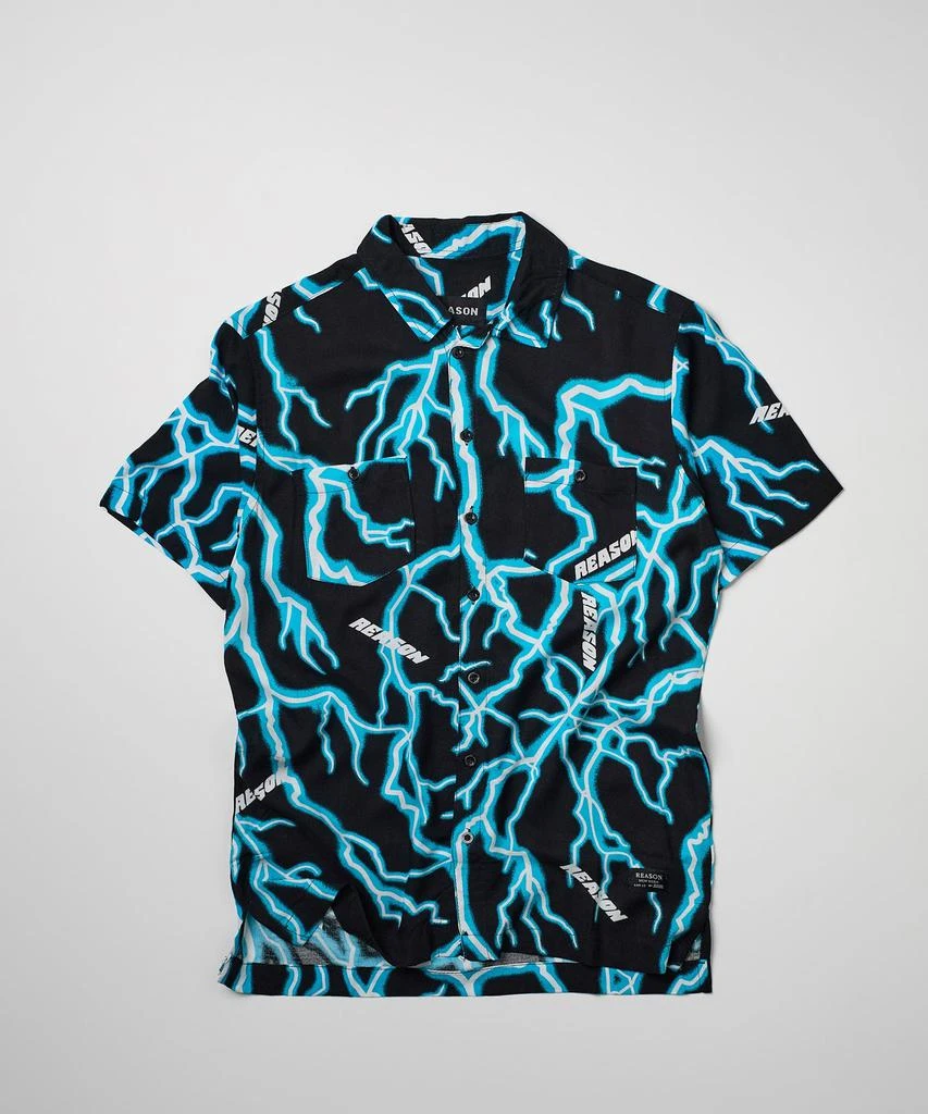 商品Reason Clothing|Lightning Allover Print Short Sleeve Shirt,价格¥60,第1张图片