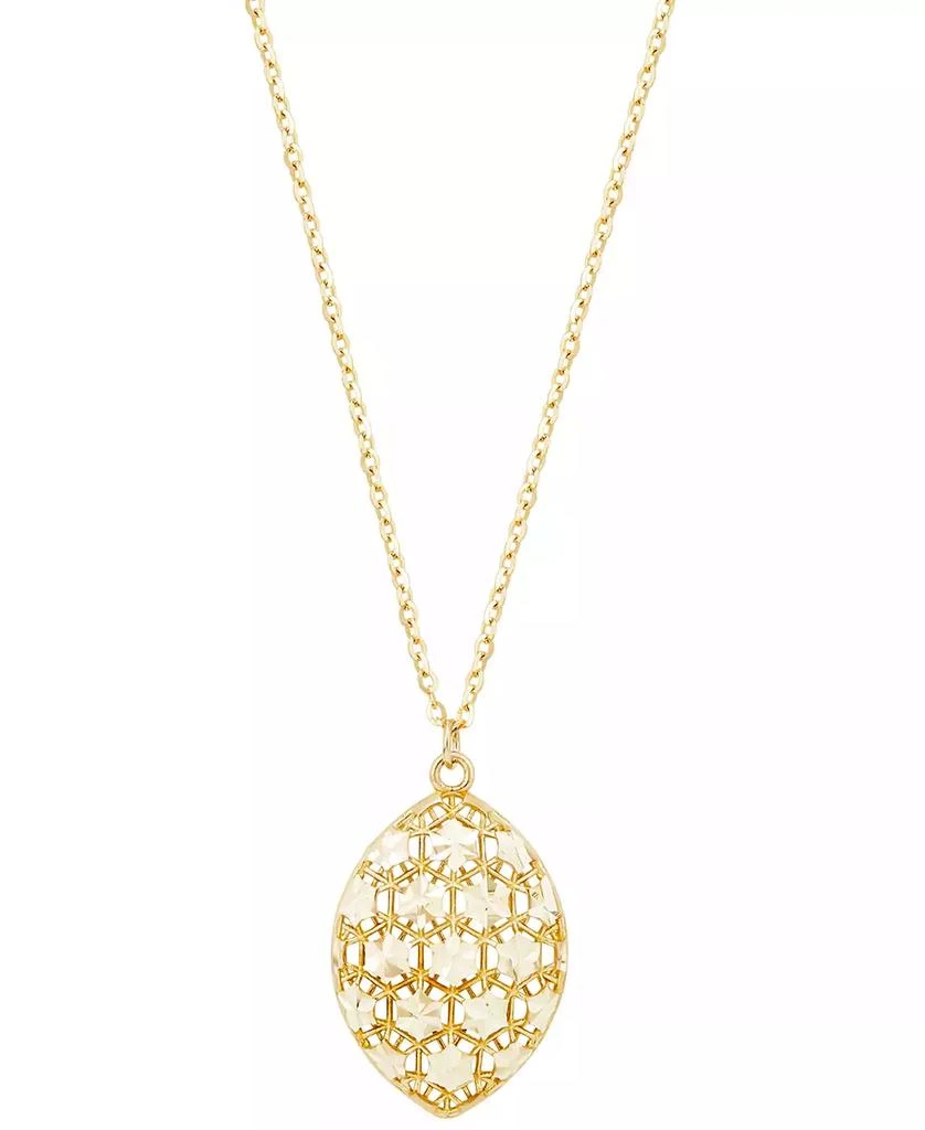 商品Italian Gold|Star & Lattice Openwork Pendant Necklace in 14k Gold, 16" + 2" extender,价格¥2590,第1张图片