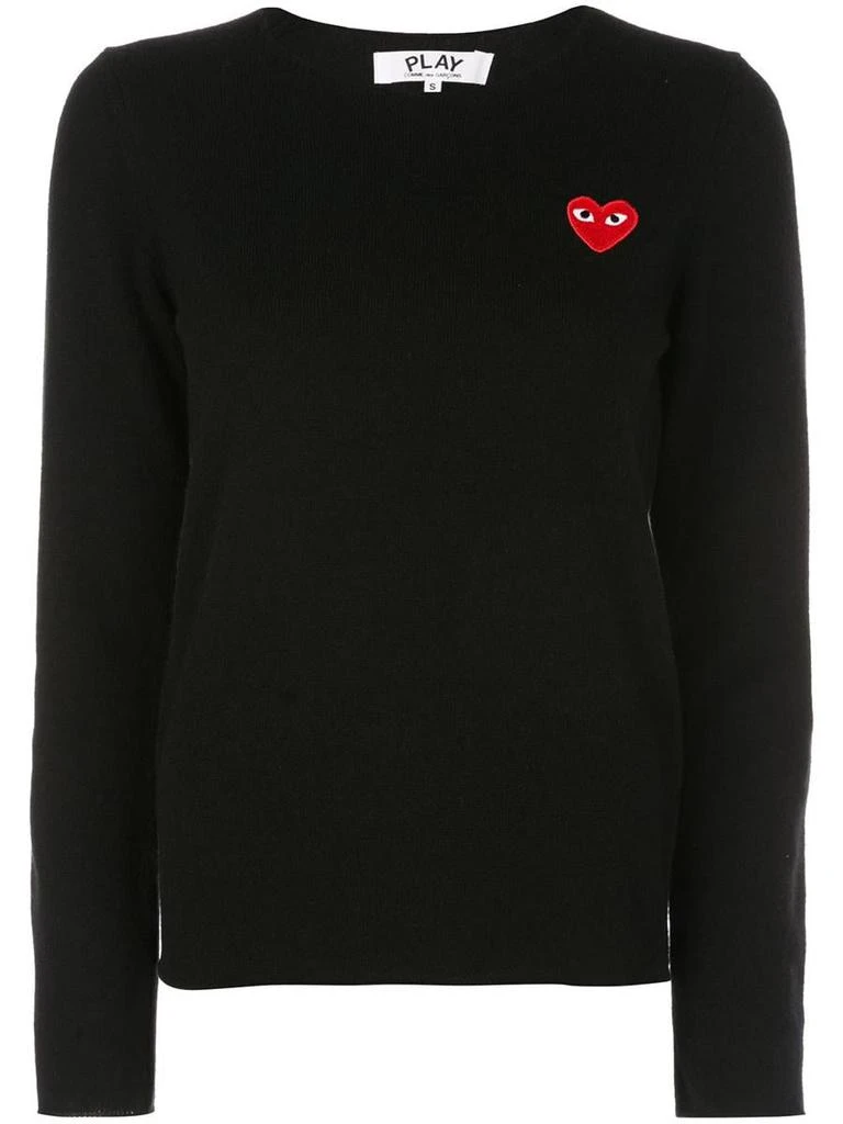 商品Comme des Garcons|COMME DES GARÇONS Wool embroidered heart sweater,价格¥1853,第1张图片