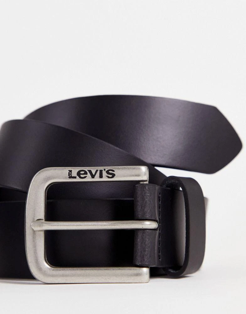 商品Levi's|Levi's seine leather belt in black with logo,价格¥274,第3张图片详细描述