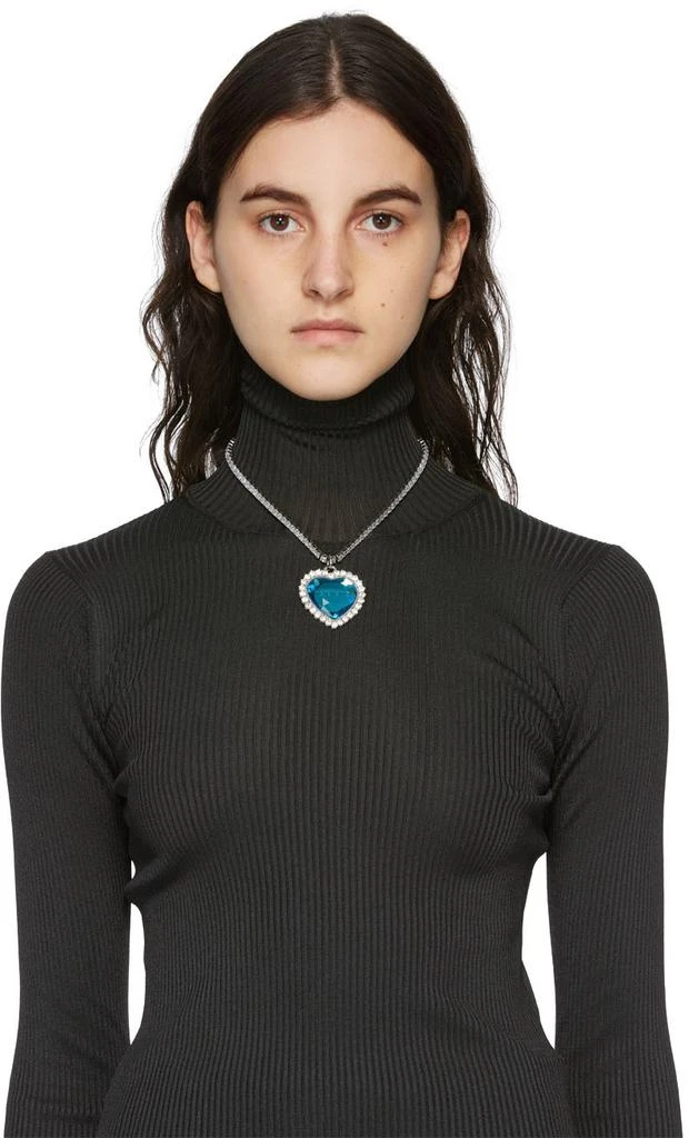 商品Vetements|Silver & Blue Crystal Heart Necklace,价格¥3846,第3张图片详细描述