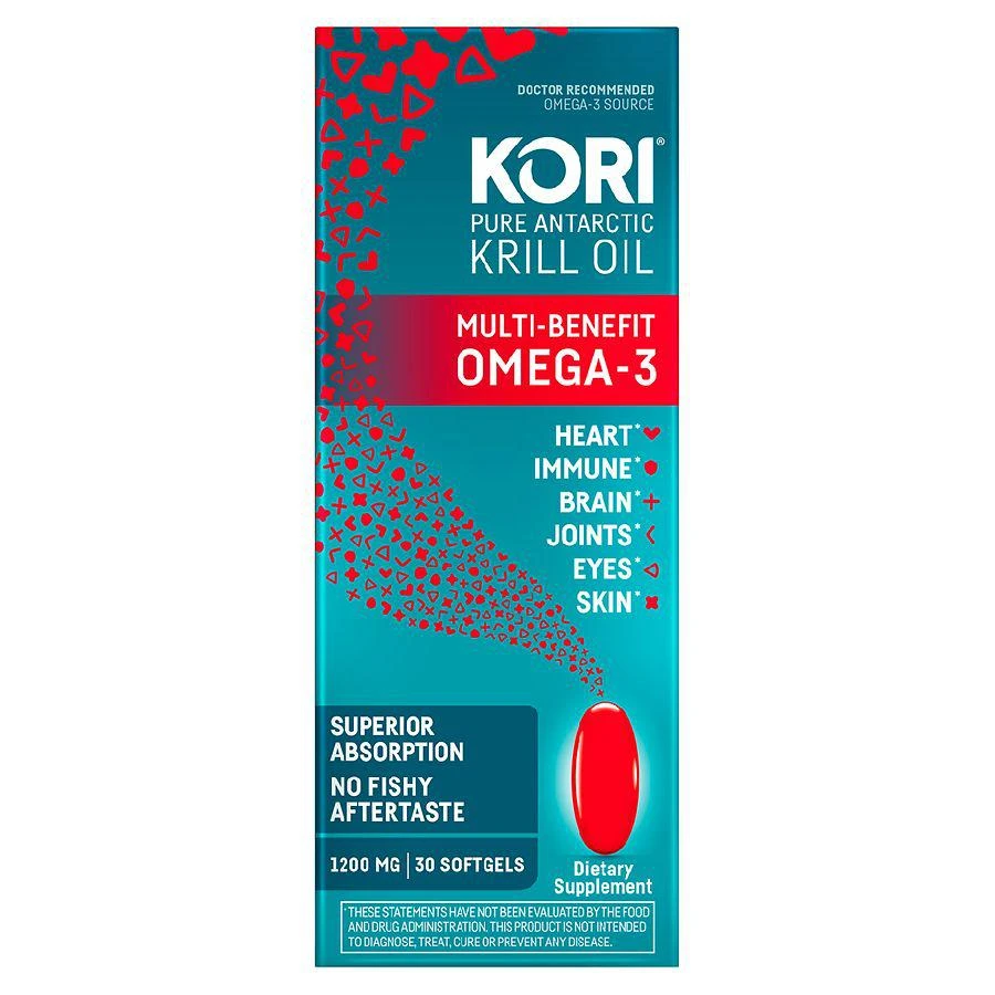 商品Kori|Pure Antarctic Krill Oil Multi-Benefit Omega-3 1200mg Softgels,价格¥167,第1张图片