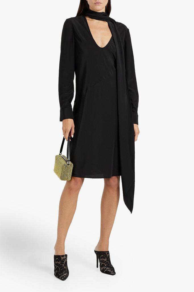 long sleeve cotton dress Cue Wrap Long Sleeve Dress Black Dot Print / XS