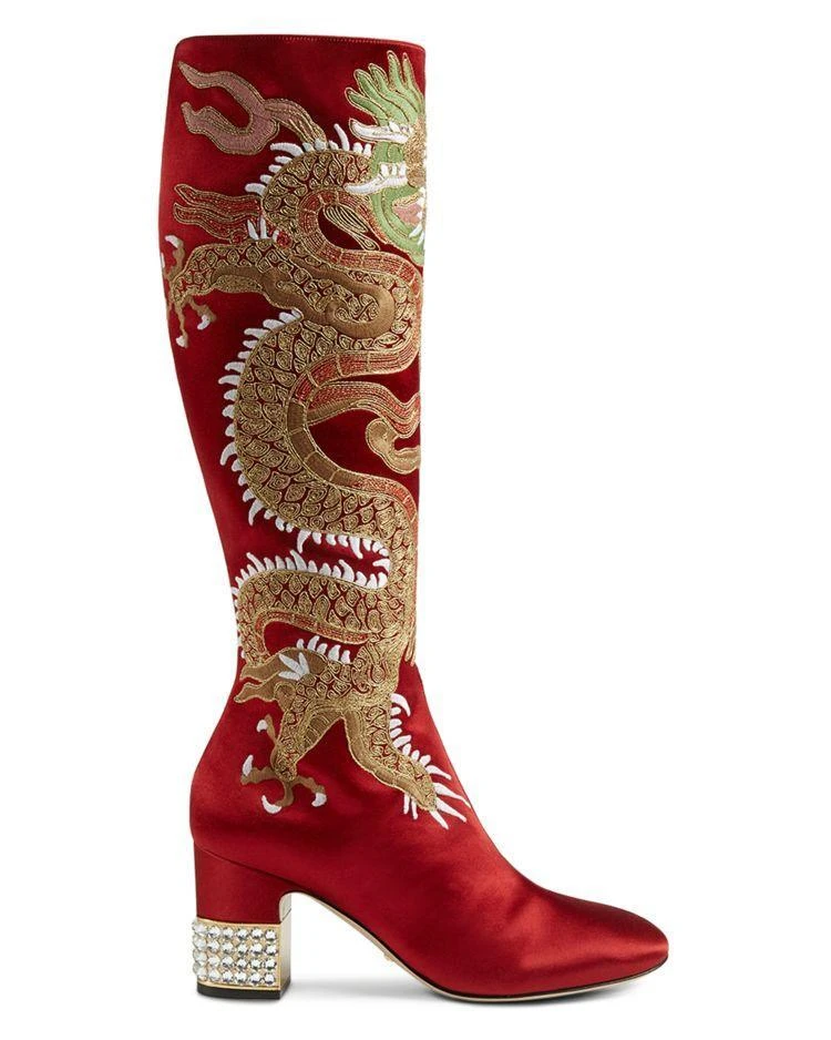 商品Gucci|Candy Embroidered Tall Boots ,价格¥28400,第2张图片详细描述