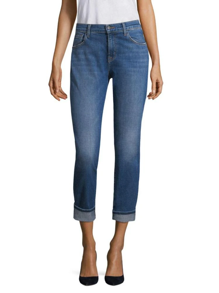 商品J Brand|Johnny Mid-Rise Medium Wash Boyfriend Jeans,价格¥691,第1张图片