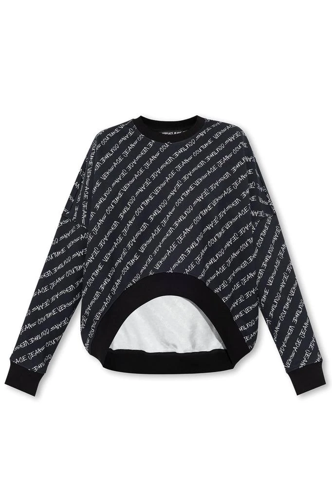 商品Versace|Versace Jeans Couture Allover Logo Printed Cropped Sweatshirt,价格¥1484,第1张图片
