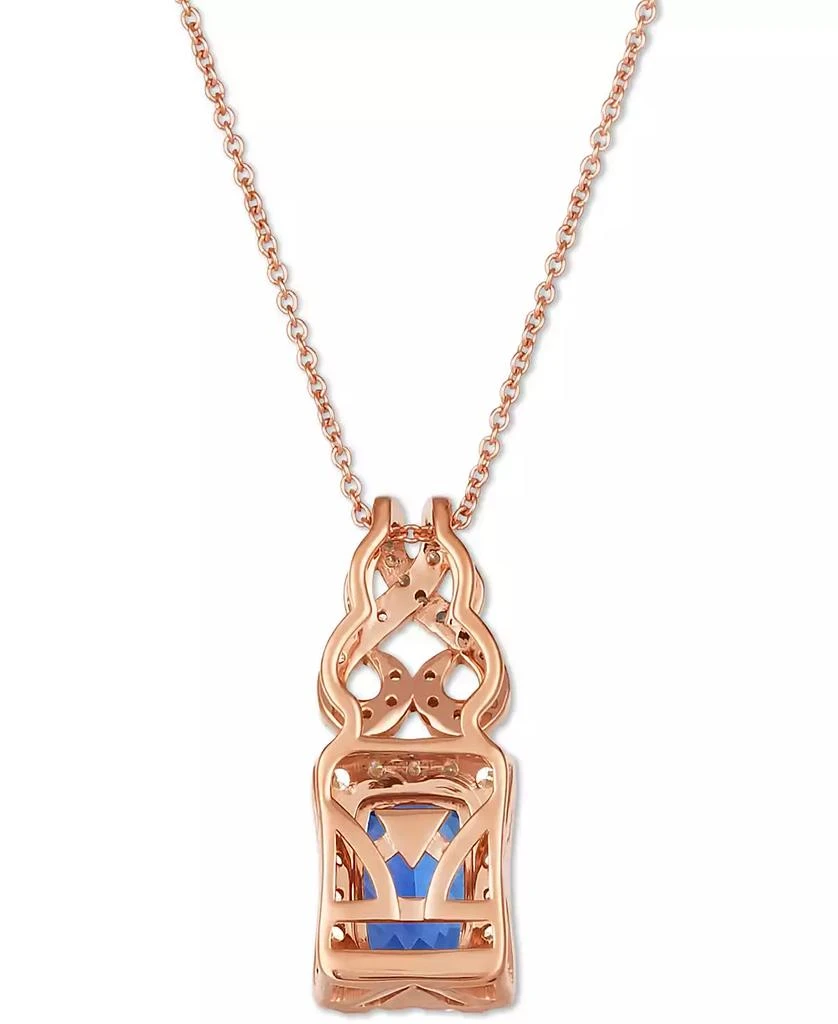 商品Le Vian|Blueberry Tanzanite (1-1/4 ct. t.w.) & Diamond (1/2 ct. t.w.) Scrollwork Halo Adjustable 20" Pendant Necklace in 14k Rose Gold,价格¥14565,第3张图片详细描述