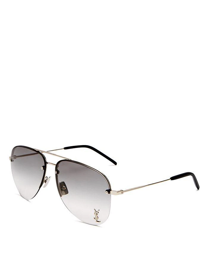 商品Yves Saint Laurent|CLASSIC 11 M Brow Bar Aviator Sunglasses, 59mm,价格¥3987,第1张图片详细描述