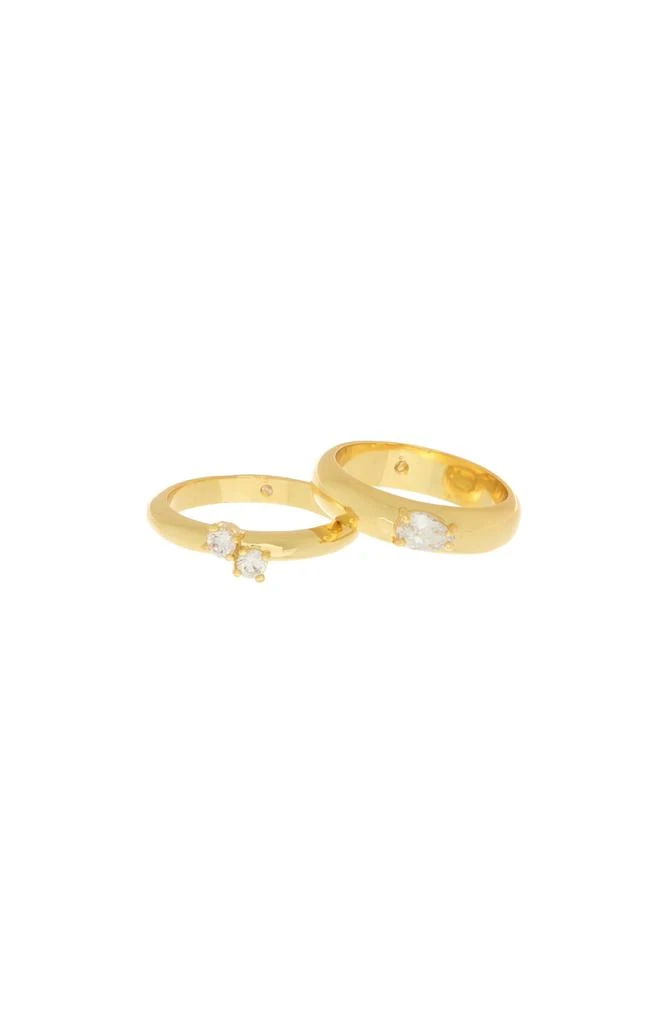 商品Covet|Set of 2 Crystal Stackable Rings,价格¥60,第1张图片