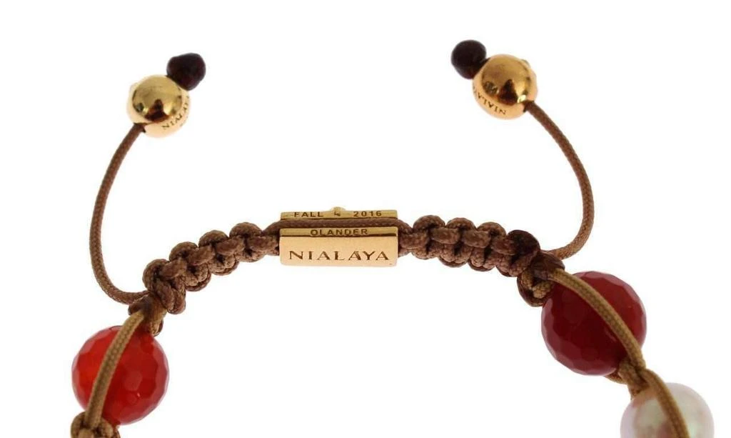 Nialaya CZ Carnelian Pearl 925 Silver Bracelet 商品