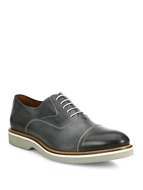 商品Saks Fifth Avenue|COLLECTION Burnished Cap Toe Leather Oxfords,价格¥1230,第1张图片