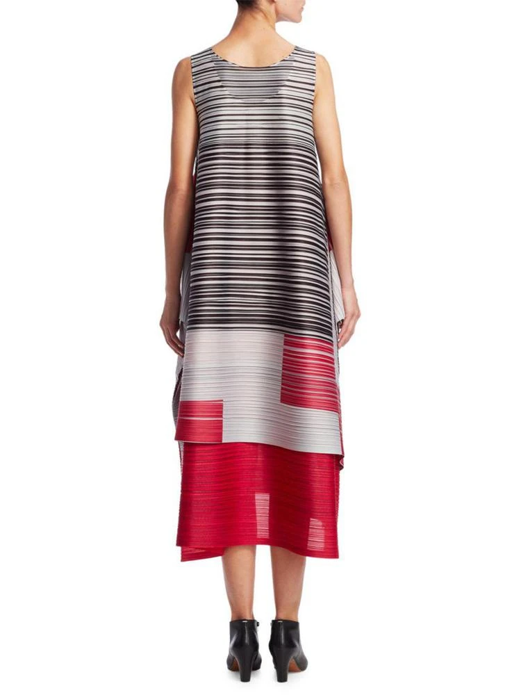 商品Pleats Please|Striped Trapeze Dress,价格¥3560,第2张图片详细描述