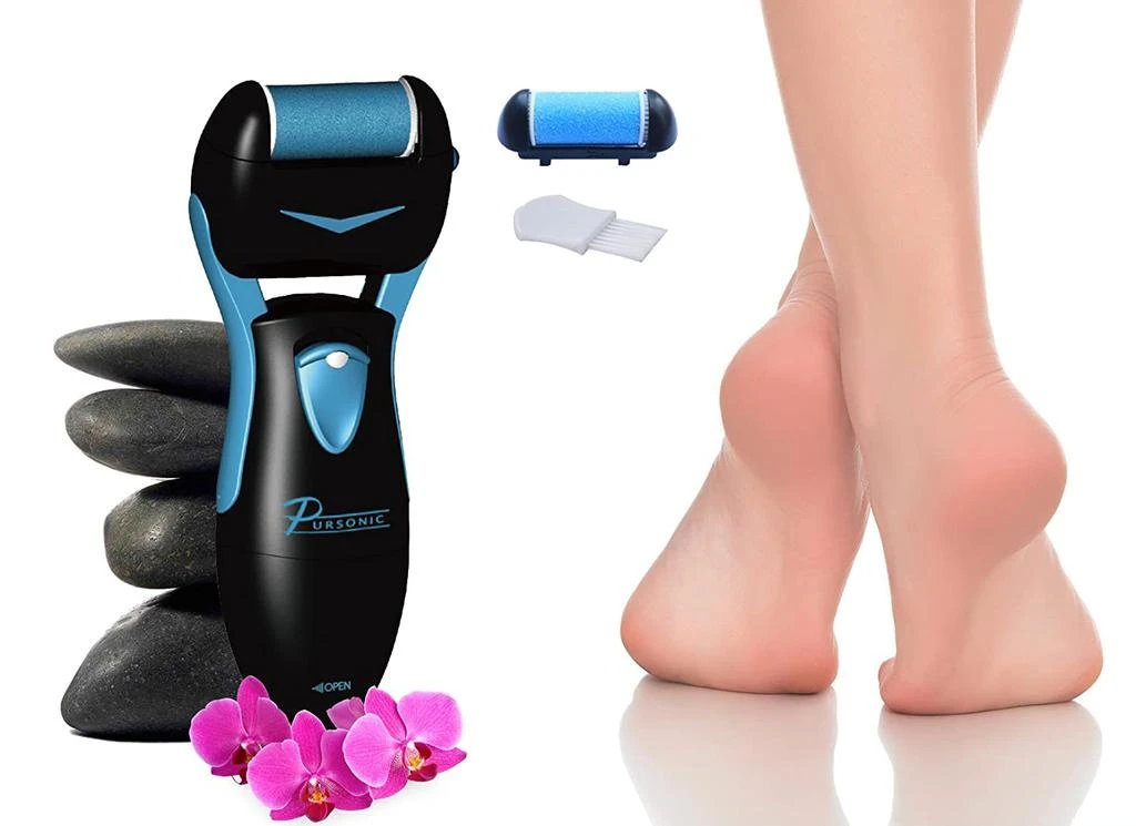 商品PURSONIC|Black Battery Operated Callus Remover, Foot Spa and Foot Smoother CR360 W/ 2 Cartridge Rollers,价格¥161,第1张图片