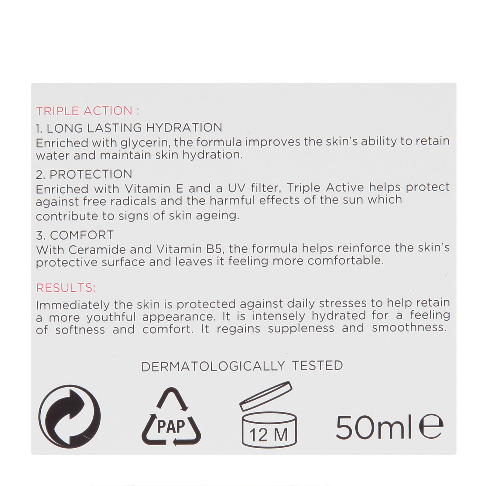 L'Oréal Paris 欧莱雅 三重活力保湿防护日霜 干性/敏感性肌肤 50ml商品第4张图片规格展示