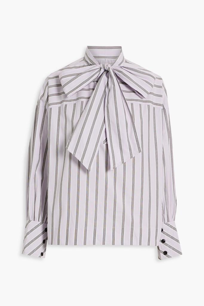 Pussy-bow striped organic cotton-poplin shirt商品第1张图片规格展示