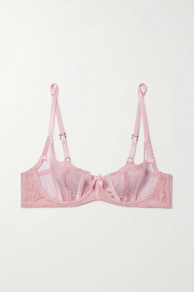 商品L'Agent by Agent Provocateur|Rozlyn 缎布边饰绢网黎芭蕾丝带钢圈平台罩杯文胸  - 32A,价格¥1561,第1张图片
