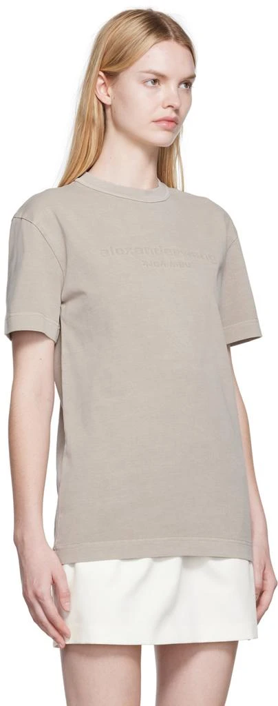 商品Alexander Wang|Taupe Embossed Logo T-Shirt,价格¥1150,第2张图片详细描述
