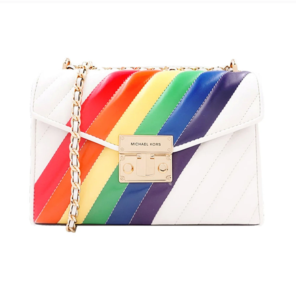 商品[国内直发] Michael Kors|MICHAEL KORS 拼色女士斜挎包 35T0GXOL6I-RAINBOW,价格¥617,第1张图片