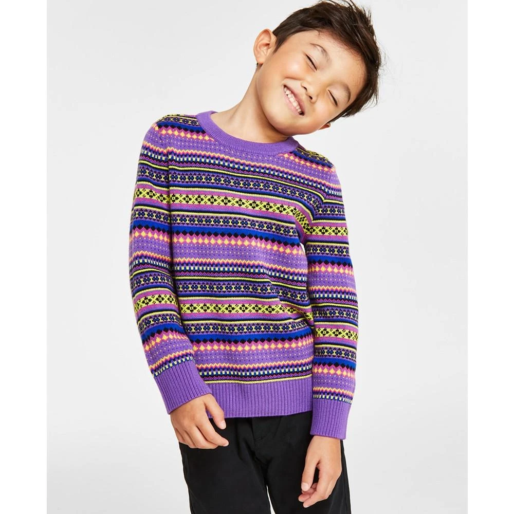 商品Charter Club|Holiday Lane Little Boys Bright Stripe Fair Isle Sweater, Created for Macy's,价格¥46,第1张图片