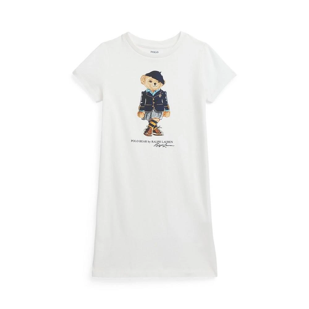 商品Ralph Lauren|Little Girls and Toddler Girls Short Sleeves Polo Bear T-shirt Dress,价格¥103,第1张图片