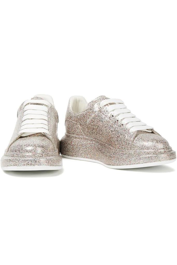 商品Alexander McQueen|Glittered leather exaggerated-sole sneakers,价格¥1386,第2张图片详细描述