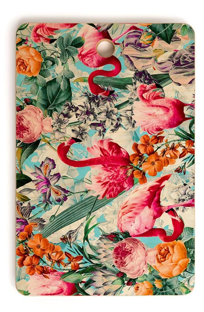 商品DENY Designs|Burcu Korkmazyurek Floral and Flamingo VII Rectangle Cutting Board,价格¥263,第1张图片