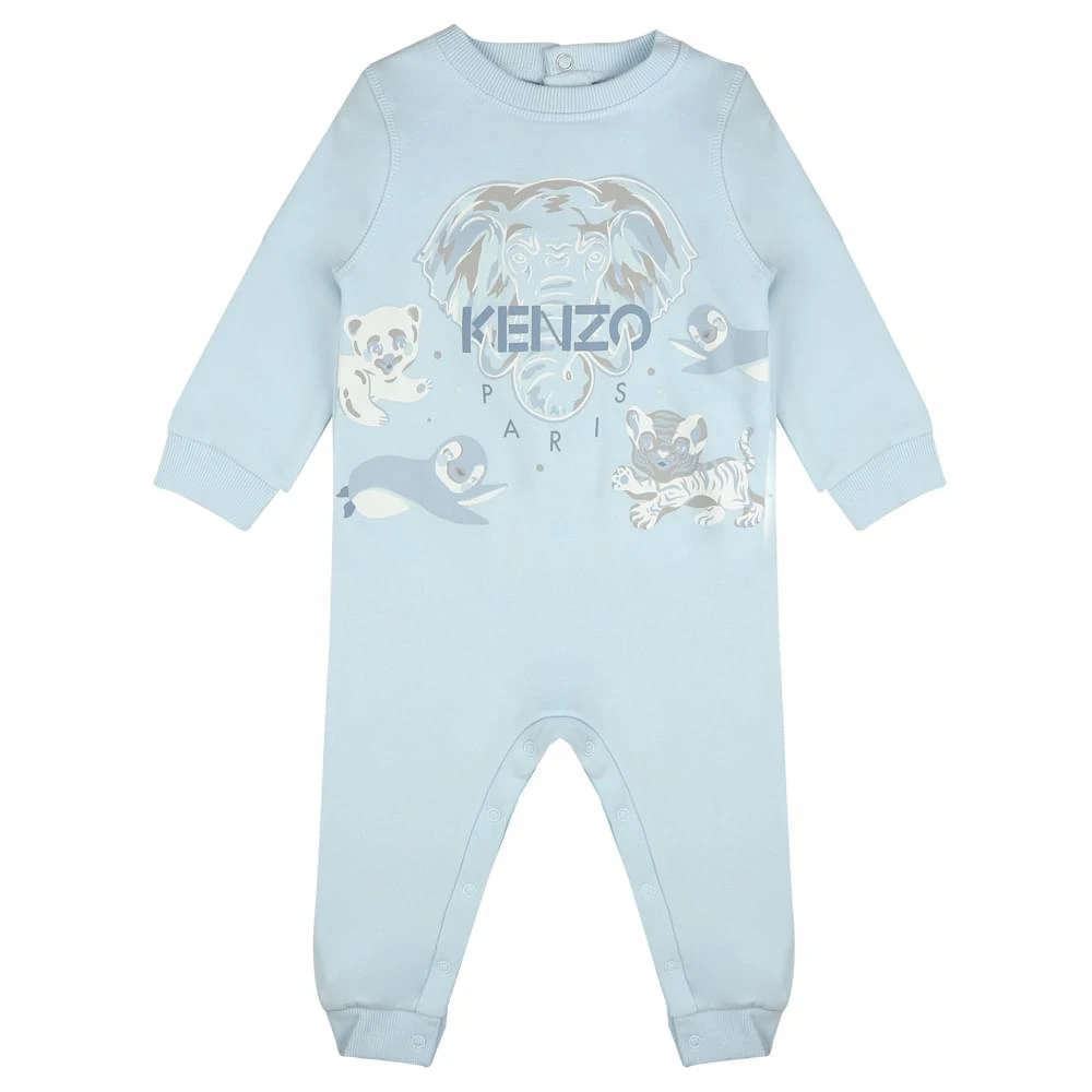 商品Kenzo|Pale Blue Elephant Motif Romper,价格¥378,第1张图片