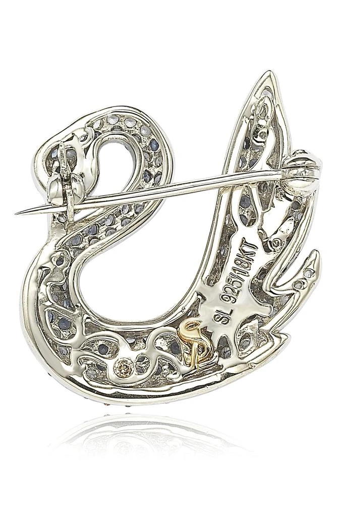 商品Suzy Levian|Sterling Silver Pave CZ Swan Pin,价格¥3155,第2张图片详细描述