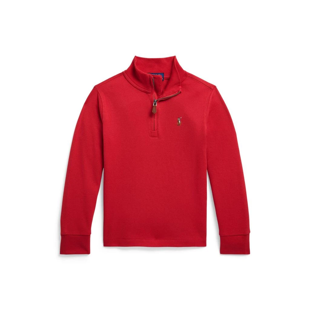 商品Ralph Lauren|Cotton Interlock 1/4 Zip Pullover (Little Kids),价格¥285,第1张图片
