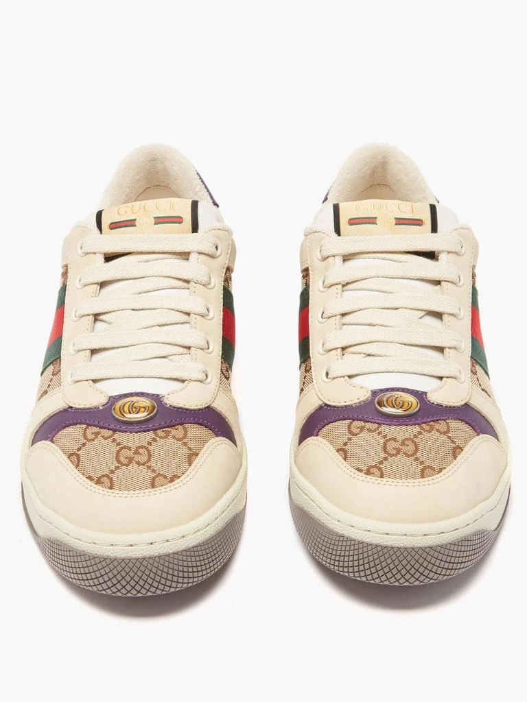 商品Gucci|Screener leather and GG-Supreme canvas trainers,价格¥6659,第5张图片详细描述