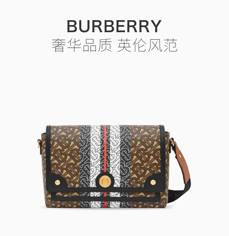 BURBERRY/博柏利   巴宝莉  女士徽标标条纹小牛皮便斜挎包单肩包女包 8031748商品第1张图片规格展示