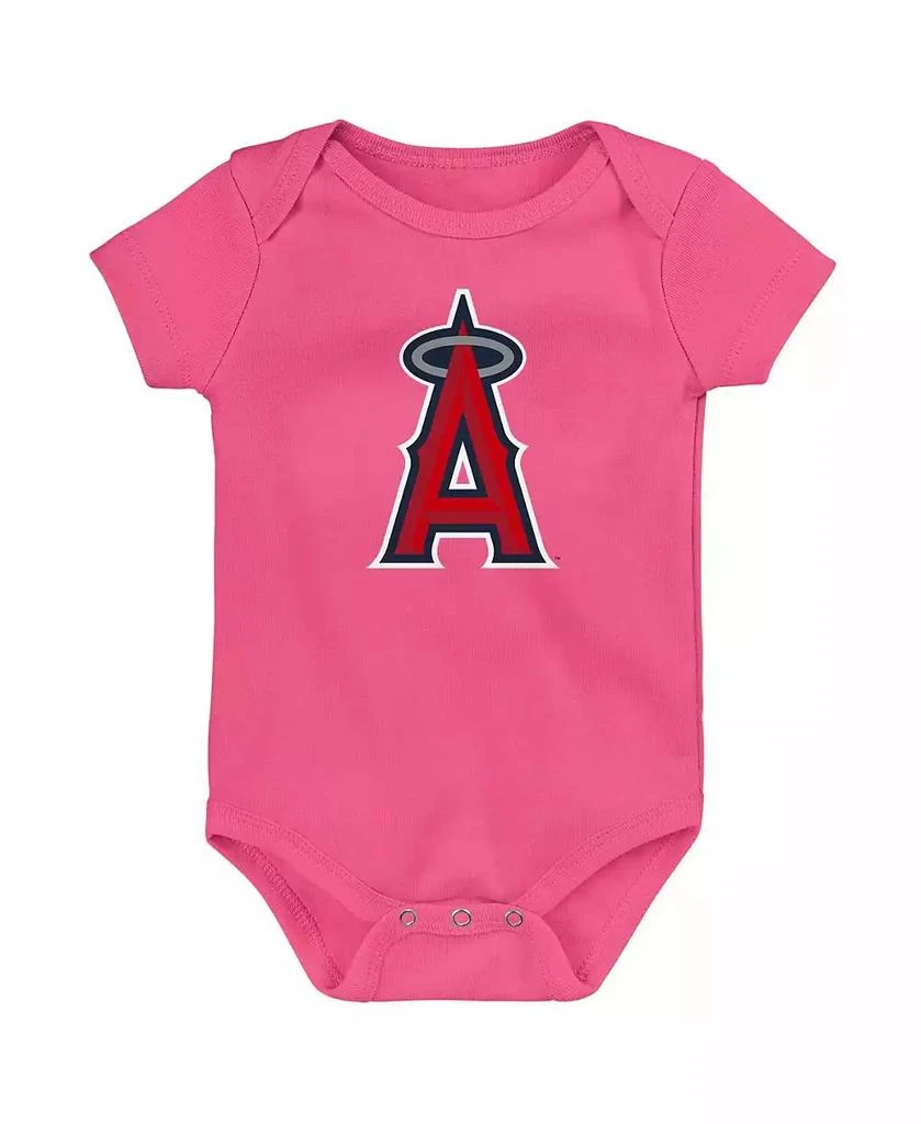 商品Outerstuff|Infant Boys and Girls Red and Navy and Pink Los Angeles Angels Baseball Baby 3-Pack Bodysuit Set,价格¥241,第2张图片详细描述