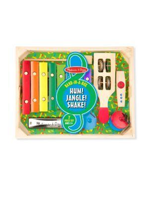 商品Melissa & Doug|Band in a Box Hum Jangle Shake Wooden Musical Set,价格¥242,第4张图片详细描述