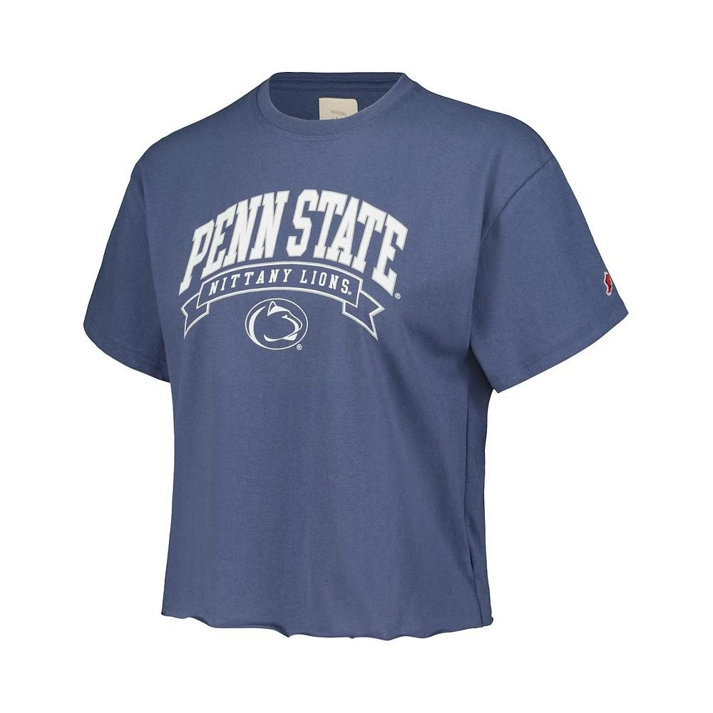 商品League Collegiate Wear|Women's Navy Penn State Nittany Lions Banner Clothesline Cropped T-shirt,价格¥262,第2张图片详细描述