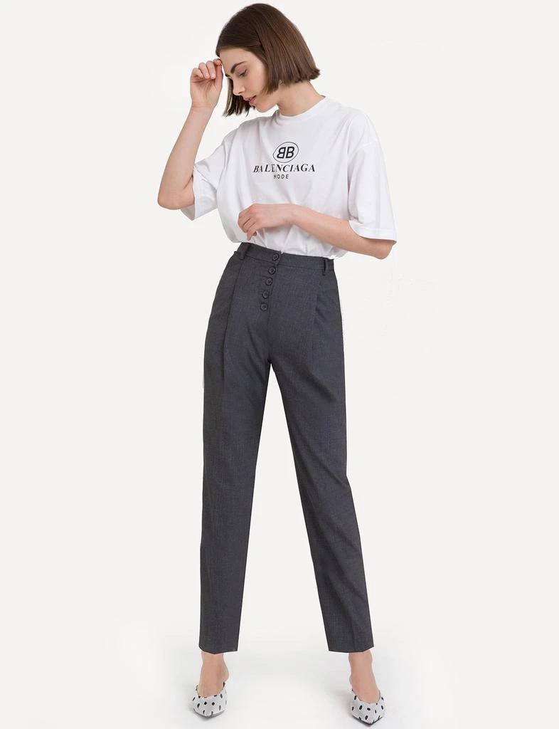 商品Pixie Market|Grey Button Pleated High Waisted Pants,价格¥391,第2张图片详细描述