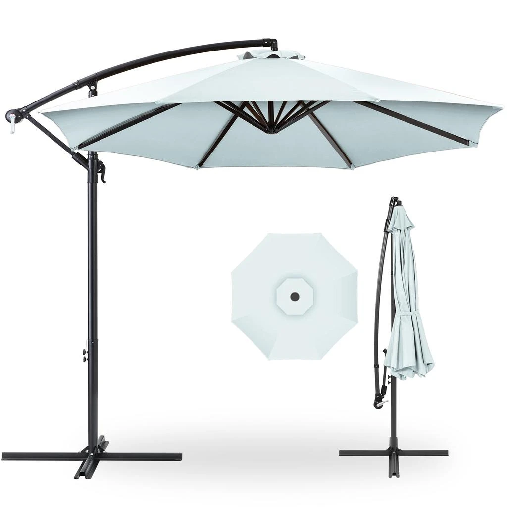 商品Best Choice Products|10ft Offset Hanging Outdoor Market Patio Umbrella w/ Easy Tilt Adjustment,价格¥625,第1张图片