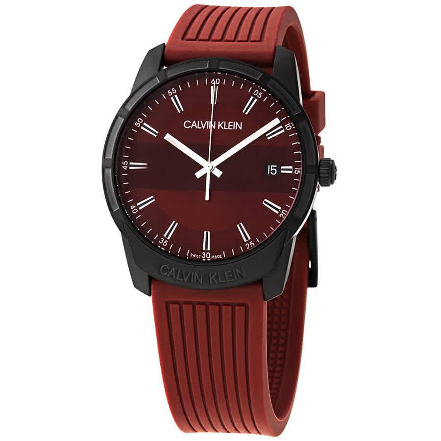 商品Calvin Klein|Evidence Quartz Red Dial Mens Watch K8R114UP,价格¥410,第1张图片