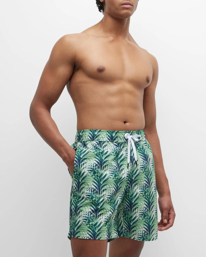 商品Onia|Men's Charles Leaf-Print Swim Trunks, 7" Inseam,价格¥552,第3张图片详细描述