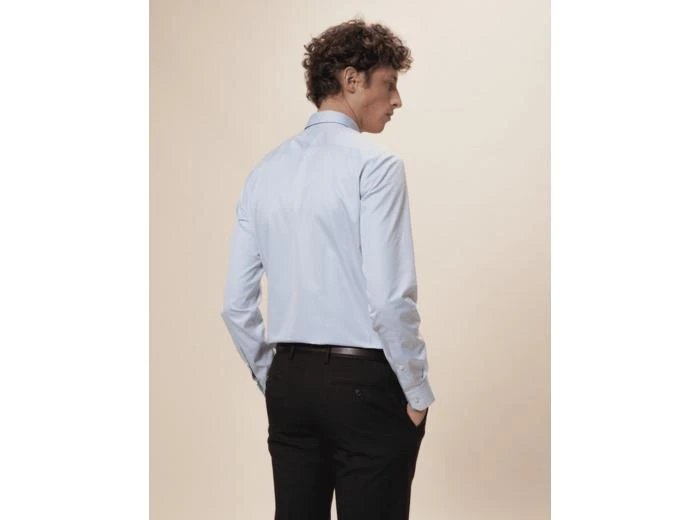 商品Figaret|Chemise Edition 7.5 Ajustée en twill Giza 87 bleu,价格¥1152,第1张图片