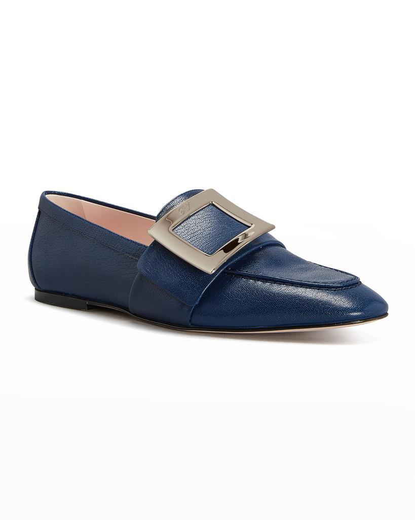 商品Roger Vivier|Leather Buckle Flat Loafers,价格¥7008,第4张图片详细描述