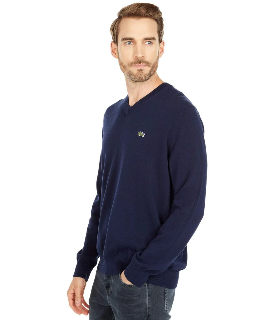 商品Lacoste|Long Sleeve Solid V-Neck Sweater,价格¥892,第2张图片详细描述