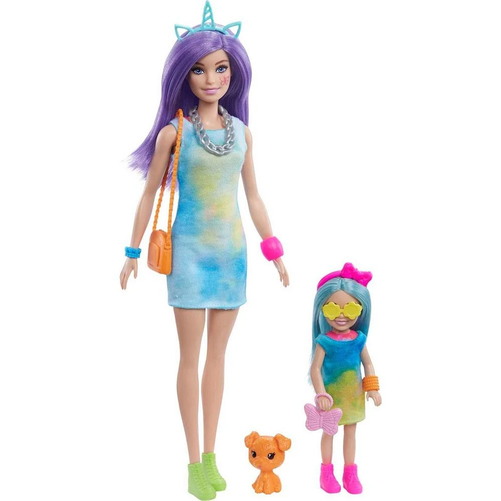 商品Barbie|Color Reveal Gift Set, Tie-Dye Fashion Maker with 2 Dolls,价格¥186,第2张图片详细描述