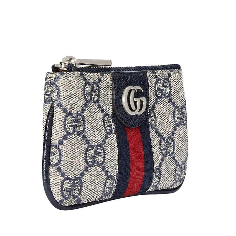 商品Gucci|【预售3-7天】GUCCI/古驰 22春夏新款Ophidia系列 女士米色/蓝色老花帆布红蓝织带配蓝色皮革吊坠双G钥匙包 67172296IWN4076,价格¥2924,第5张图片详细描述