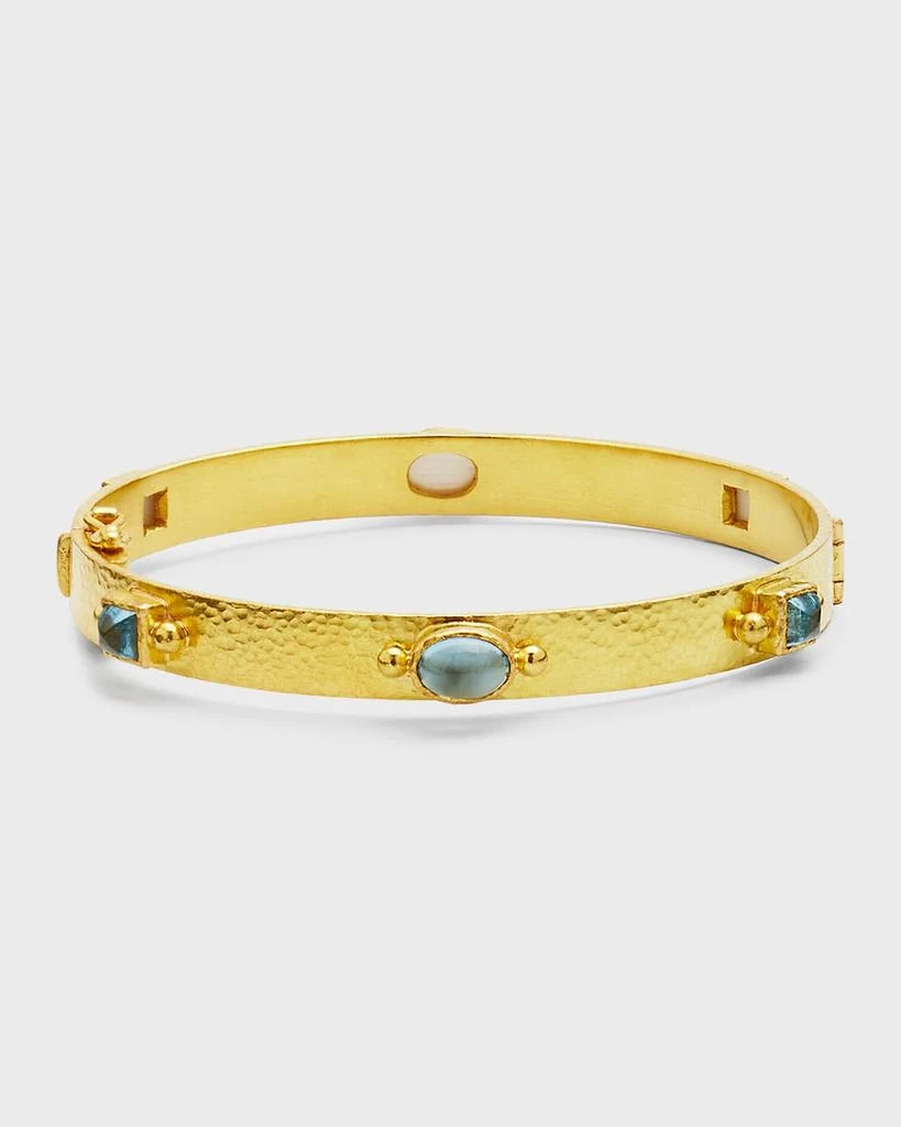 商品Elizabeth Locke|19K Flat Ribbon Roberta Bangle with Aquamarine,价格¥61788,第1张图片